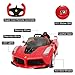 Uenjoy 12V Ferrari FXX K Kids Electric Ride On Cars Motorized Vehicles w/Remote Control,Leather Seat, LED Lights, Music, Aux, Horn, Butterfly Doors,Red