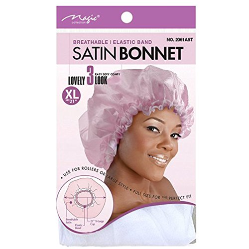 Magic X-Large 21' Breathable Satin Bonnet with Elastic Band White