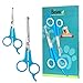 BOSHEL Dog Grooming Scissors for Dogs at Home (2 Pc) - Razor Sharp Stainless Steel Dog Scissors for Grooming - Professional Pet Scissor Set for Dogs & Cats - Best Pet Shears with Rounded Safety Tips