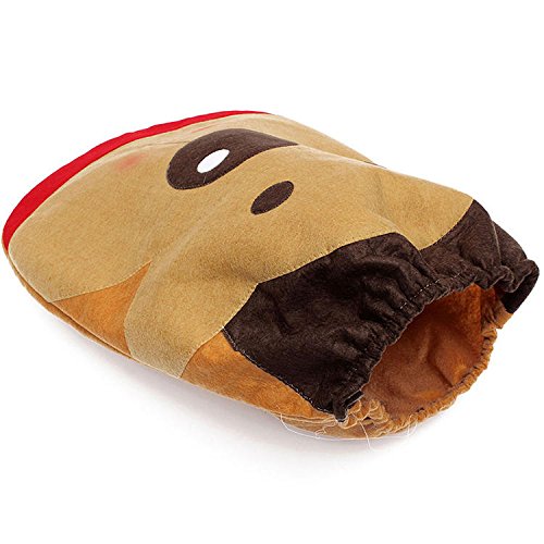 SENREAL Christmas Reindeer Toilet Cover Set with Seat Cover, Tank Cover, Toilet Paper Box Cover and Rug, Christmas Decoration Bathroom Decor Set - Thumbnail 2