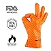 Kaflix BBQ Cooking Gloves - Silicone Heat Resistant & Waterproof Safety Gloves for BBQ, Smoker, Grill, Oven and Baking – Potholders + Grill Brush for Oiling Products + eBook with Recipes