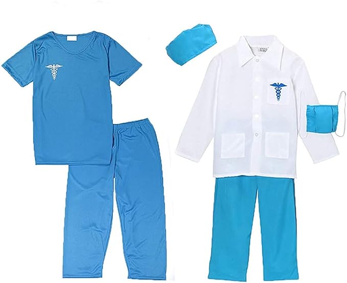 Boys Blue Deluxe Doctor and Medical Scrubs Costume Set