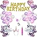 Birthday Party Decoration Kits 40 pcs Glitter Unicorn Headband,Gold Happy Birthday Banner,Foil Party Balloons, Headband for Kids Girls Birthday Party (Pink)