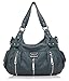 Scarleton Purses for Women Large Hobo Bags Washed Vegan Leather Shoulder Bag Satchel Tote Top Handle Handbags, H129207, Blue