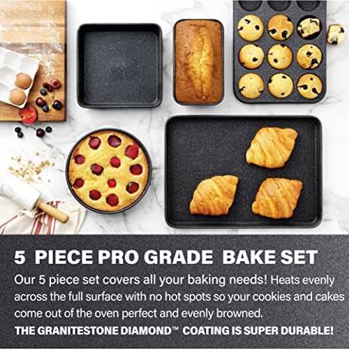 Granitestone Ultra Nonstick Bakeware Set, 5 Piece Dishwasher Safe