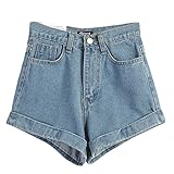 Zicac Women's High Waisted Denim Shorts Edge Knickers