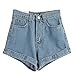 Zicac Women's High Waisted Denim Shorts Edge Knickers