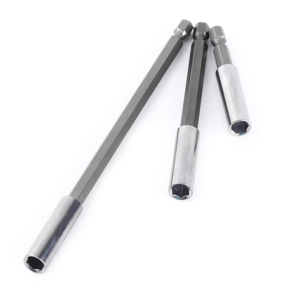 Hex Drill Bit Holder, Carbon Steel Electrical Drill Screwdriver Magnetic Extension Bar Bit Holder for Screws Nuts - Image 3