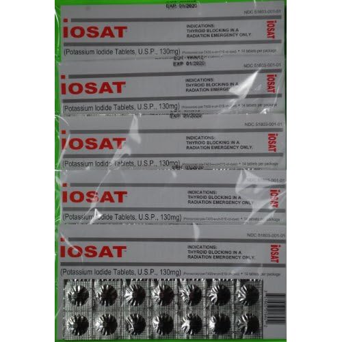 iOSAT Potassium Iodide Tablets, 130 Mg (14 Tablets) X 5 Packs image