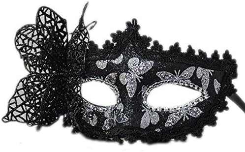 Rehot Masquerade Party Masks Womens Masks Venetian Ball Prom Mardi Gras Halloween Masks (Black 1)
