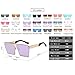 JOJO'S SECRET Oversized Square Sunglasses Metal Frame Flat Top Sunglasses JS009 (Gold/Transparent Red+Gold/Pink, 2.48)