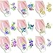 12 Sheet Flower Feather Water Nail Decals Butterfly Cat Water Transfer Decals Nail Tips DIY Design for Women Teen Girl