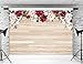 Allenjoy 7x5ft Soft Fabric Rustic Wood Flowers Backdrop Baby Kids Birthday Party Decoration Banner Red Floral Wooden Texture Board Durable Background for Bridal Shower Wedding Photography Photo Booth