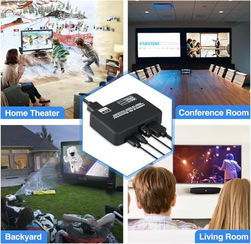 Hdmi Audio Extractor 4K 60Hz Hdmi 2.0B Splitter With Arc Optical Toslink Spdif And 3.5Mm Stereo Audio Out Support Hdcp 2.2 Pcm Dts 5.1 For Tv Soundbar Amplifier Ps5 Xbox Projector (Black)