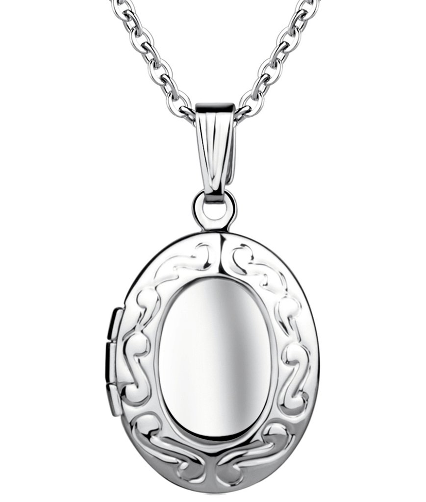 Yumilok Stainless Steel Pink Open Photo Locket Memory Oval Shape Pendant Necklace for Women/Girls/Couples