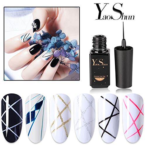 YaoShun Gel Nail Polish - Soak Off Gel Polish 6 Colors Gel Polish Kit, UV LED Painted Nail Gel Set Manicure Nail Art Kit 6ml Each
