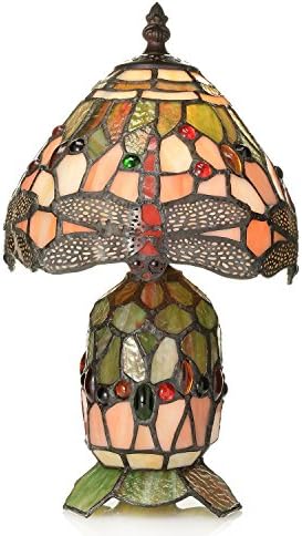 Whse of Tiffany T06020TJRC Tiffany-Style Divina Dragonfly Double Lit Petite Accent Lamp