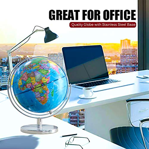 World Globe for Kids - World Globe with Stand Adults Geographic Globes Discovery World Learning Toys Globe for Kids - Globes of The World with Stand (12 Inch)