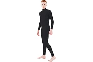 Ensnovo Adult Spandex Turtleneck Long Sleeve One Piece Unitard Bodysuit Dancewear