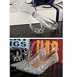 Adecco LLC 2 Pair Women's Detachable Silicone Shoe Straps With silver Buckle, High Heels Anti-loose Shoelace Accessories (transparent)
