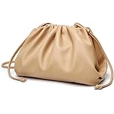 Huralona Dressy Pleated Vegan Leather Clutch Purse Super Soft Cloud Dumpling Clutch Bag for Women PU Evening Purse Handbag