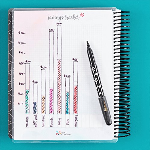 Erin Condren Designer Accessories Snap in Wet Erase Dashboard for Monthly Bill Tracking with