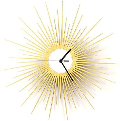 16 inch Art Deco Starburst Wall Clock, Gold Sunburst Interior Decor Piece - The Big Bang Gold Handmade Wall Clock Large (L) size