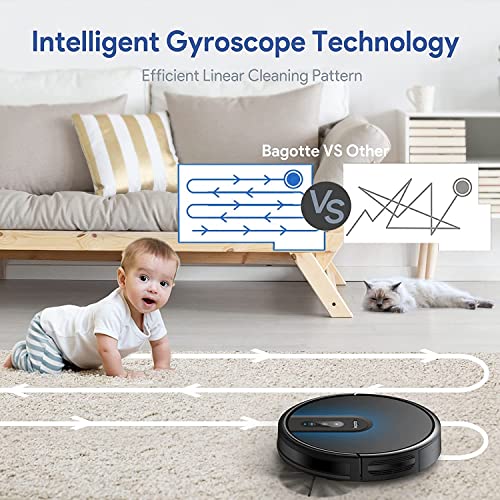 Robot Vacuum and Mop, Bagotte BG750 4in1 Robot Vacuum Cleaner, 2000Pa