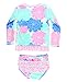 RuffleButts Little Girls Long Sleeve UPF 50+ Rash Guard Bikini Swimsuit Set