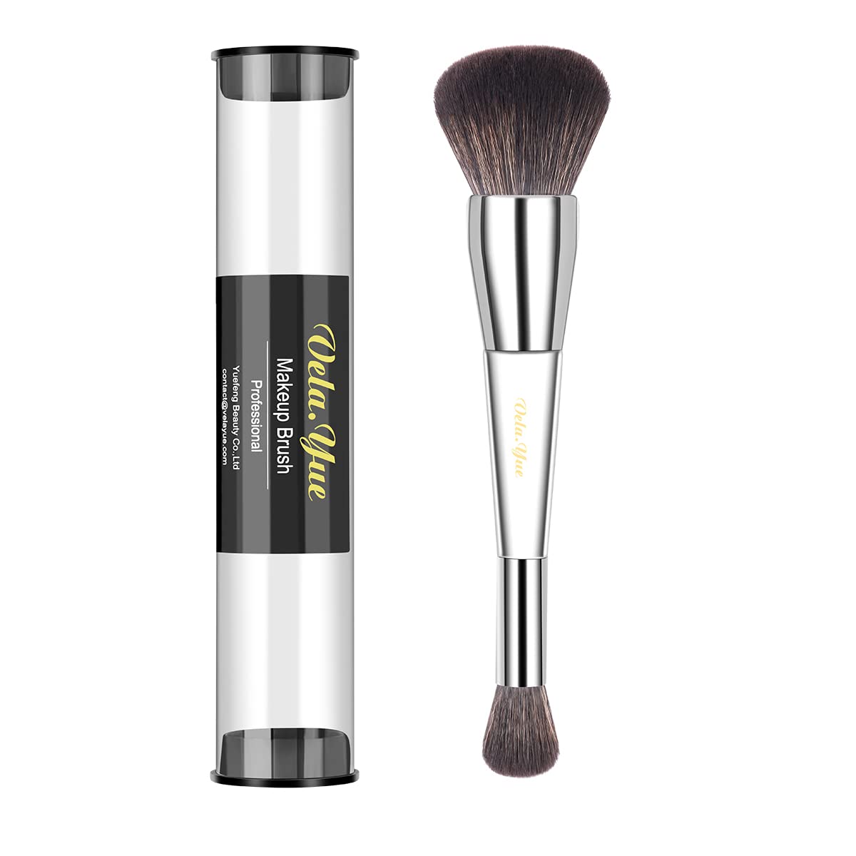 Vela.Yue Dual Ended Foundation Concealer Makeup Brush Liquid Cream and Powder Complexion Perfector for Eyes Face