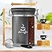 Coffee Canister Airtight Coffee Container - Stainless Steel Coffee Storage for Beans, Grounds, Tea, Sugar - Coffee Containers with Date Tracker, Scoop, CO2 Valve Filters, Large Coffee Jar 22oz, Grey