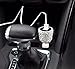 TISHAA Bling Handmade Dual USB Car charger Designed for Apple and Android Devices (Large, White Bling)