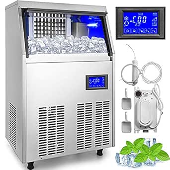 VEVOR 110V Commercial Ice Maker 110 LBS in 24 Hrs with Water Drain Pump