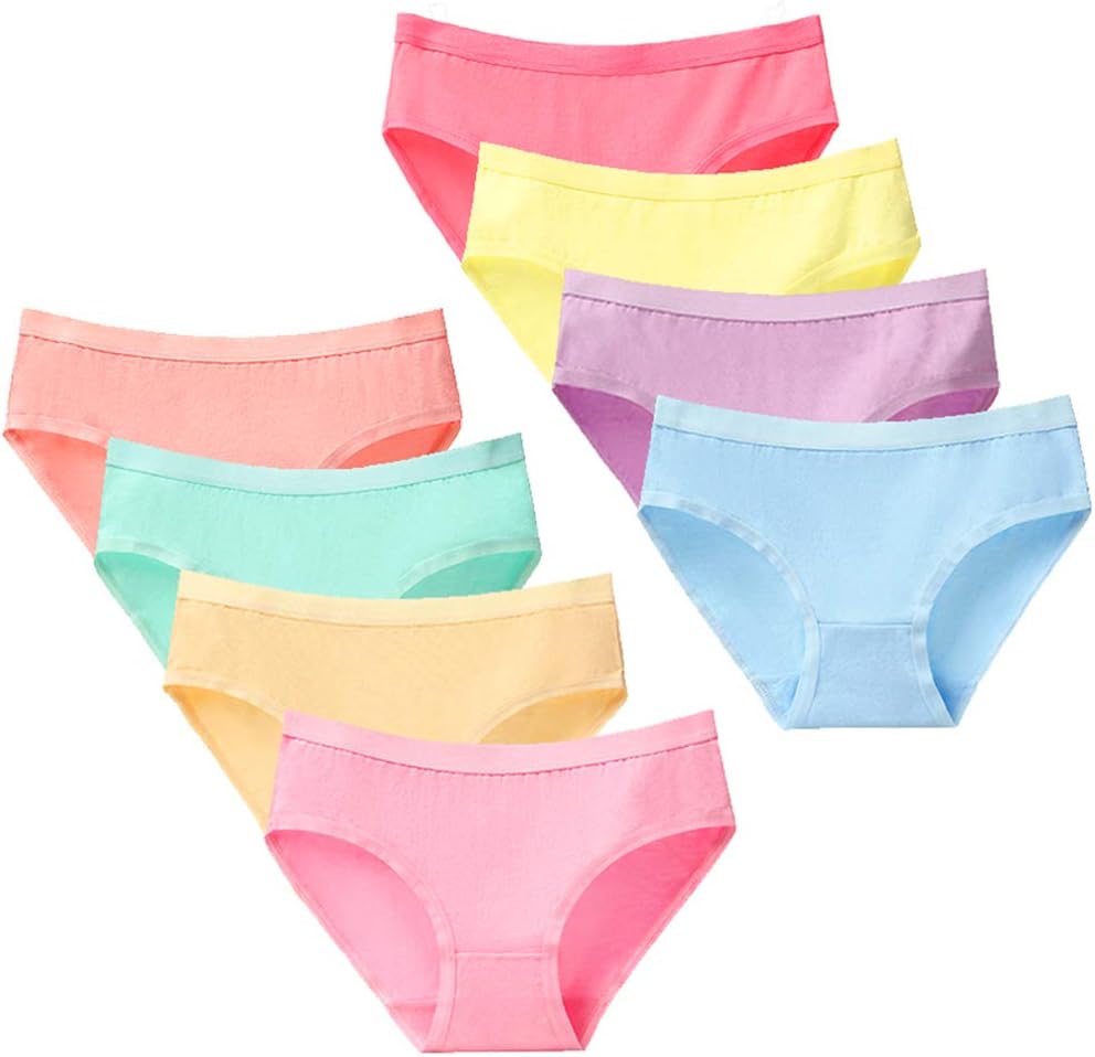 Women's Cotton Underwer 8-Pack Knickers Girl's Mid Rise Briefs Panties