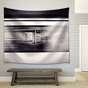 Motion Visual Effect in The Subway - Fabric Wall Tapestry Home Decor - 51x60 inches