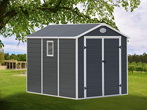 GARDIUN KSP38140 - Haus aus Fiorella - 5,23 m² Außenbereich 278 x 188 x 225 cm, anthrazit/weiß – Bild 3