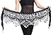Aivtalk Women Belly Dance Wrap Gypsy Skirts with Coins Sequins Hip Scarf Black & Silver