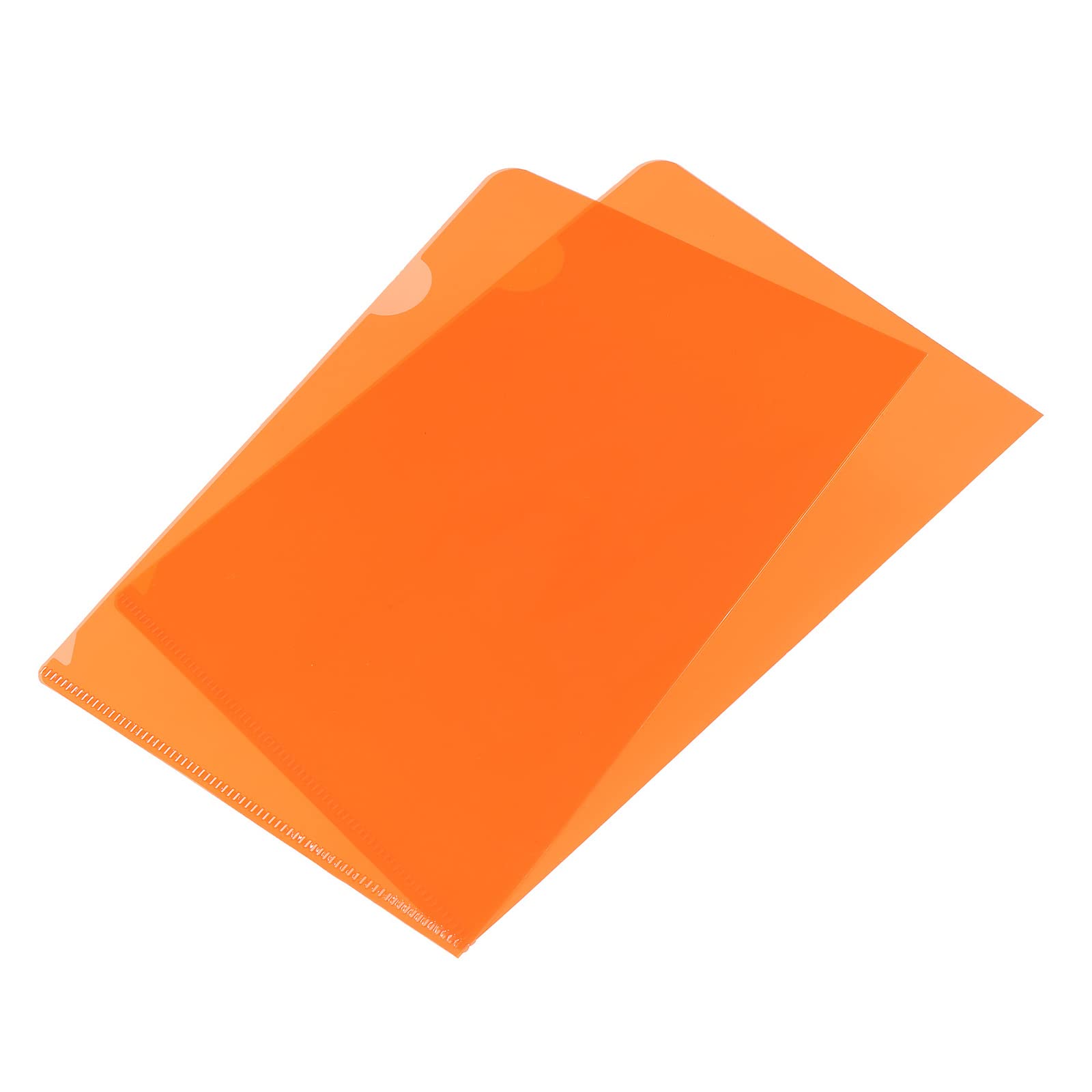 YOKIVE 12 Pack L Type Folder, A5 Size Clear Project Pockets | Plastic Sleeves Document Folders Jackets Sheet Protectors, Great for Office(Orange)
