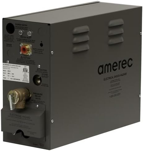 Amerec AK14-WS 14 kW, 600-Cubit Feet Warm Start Steam Bath Generator, Gray
