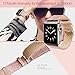top4cus Genuine Leather iwatch Strap Replacement Band Stainless Metal Clasp, Compatible with 38mm 40mm 41mm Apple Watch Series7/SE/6/5/4 S3/2/1 and Other Edition (38mm/40mm/41mm, Sporty Pink)