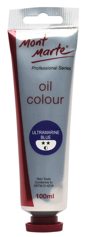MONT MARTE Premium Oil Paint, 100ml (3.4oz), Ultramarine Blue, Good Coverage, Excellent Tinting Strength