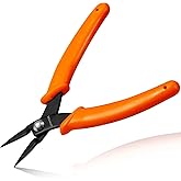 LEONTOOL 5-Inch Long Nose Pliers Specialty Pointed Nose Tweezer Nose Pliers 1mm Diameter Tip Mini Needle Nose Chain Nose Pliers Flat Smooth Jaw Precision Pliers Jewellery Making Tool