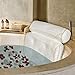 vivamoos Shower Bath Sponge & Ergonomic Bathtub Pillow, Supports Spa Pillow for Head and Back, Comfy Hot Tub Pillow with Mesh Cushion for Jacuzzi Bubble Soaking Bath at Home and Hotel, Pure White
