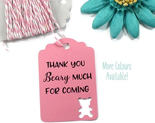 Pink Teddy Bear Gift Tags - Thank You Beary Much for Coming (Set of 20)