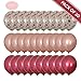 Bonus Accessories! Burgundy Balloons, Rose Gold Confetti Balloons with Accessories - Pack of 30, 3 Style, 12 inch | Great for Bridal Shower Decorations | Birthday Decorations | Wedding Balloons