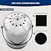 FLYISI Odorless Compost Bucket - Countertop Compost Bucket for Kitchens - 1.3 Gallon Stainless-Steel Indoor Compost Bucket with Carrying Handle - Odor Free Waste Bin with 2 Included Charcoal Filters