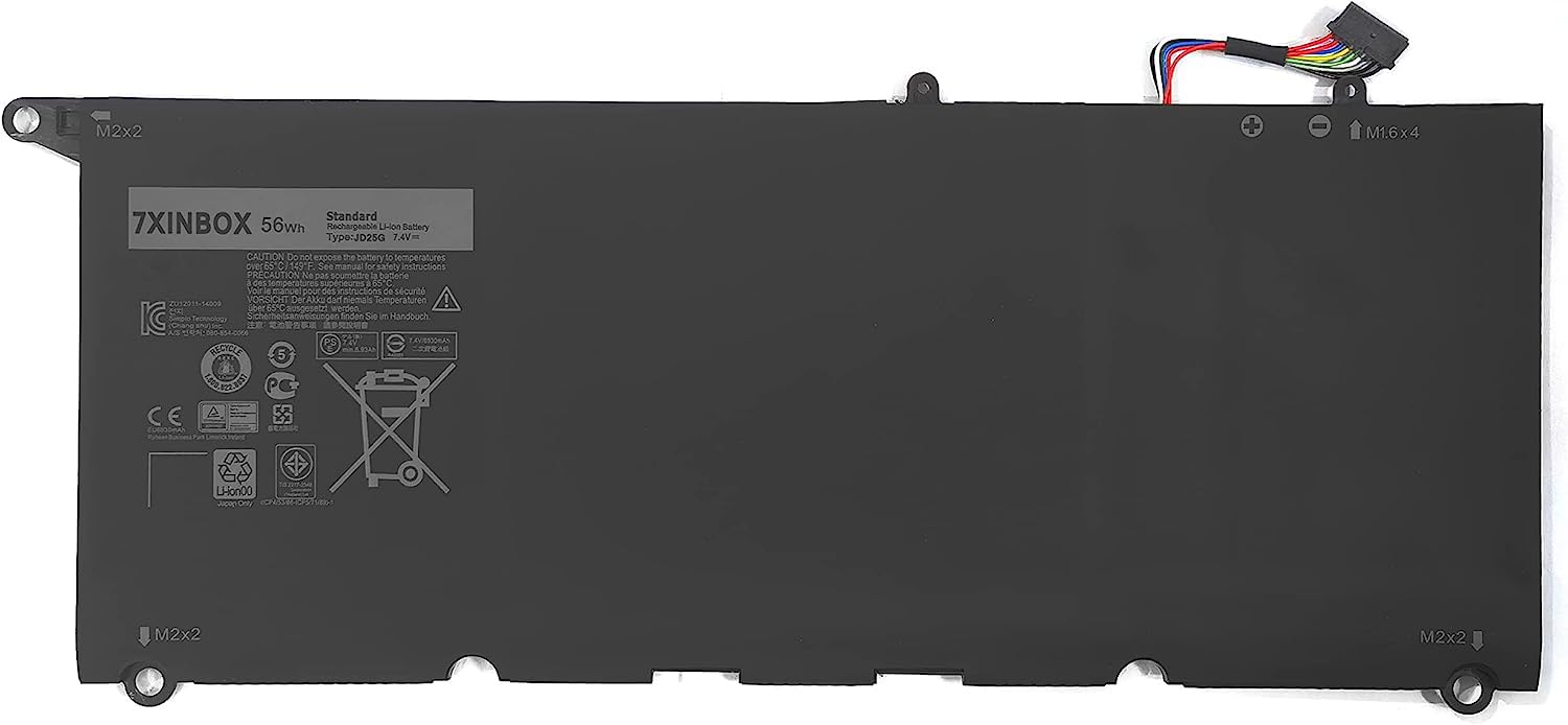 7XINbox 56Wh 7.6V 90V7W JHXPY 090V7W JD25G 0N7T6 DIN02 P54G 0DRRP RWT1R Replacement Laptop Battery for Dell XPS 13 9343 9350 13D-9343 13-9350 13D-9343-350