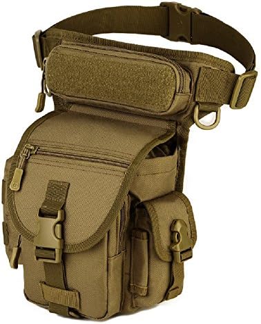 BootKitchenTan Military Tactical Drop Leg Bag Tool Fanny Thigh Packs for Motorcycle Outdoor Bike Cycling traivel
