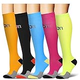 Laite Hebe Compression Socks for Women and Men - Best Medical,for Running, Athletic, Varicose Veins, Travel. (Small/Medium, Assort5)
