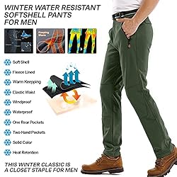 linlon Men's Snow Ski Waterproof Fleece Lined Pants